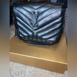 Saint Laurent Calfskin Y-quilted Leather Bag